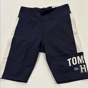 Tommy Hilfiger Navy and White Athletic High Rise Shorts. Size: Medium